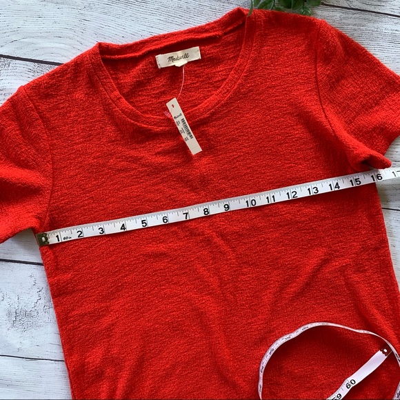MADEWELL red terry side tie top XXS - Picture 4 of 10